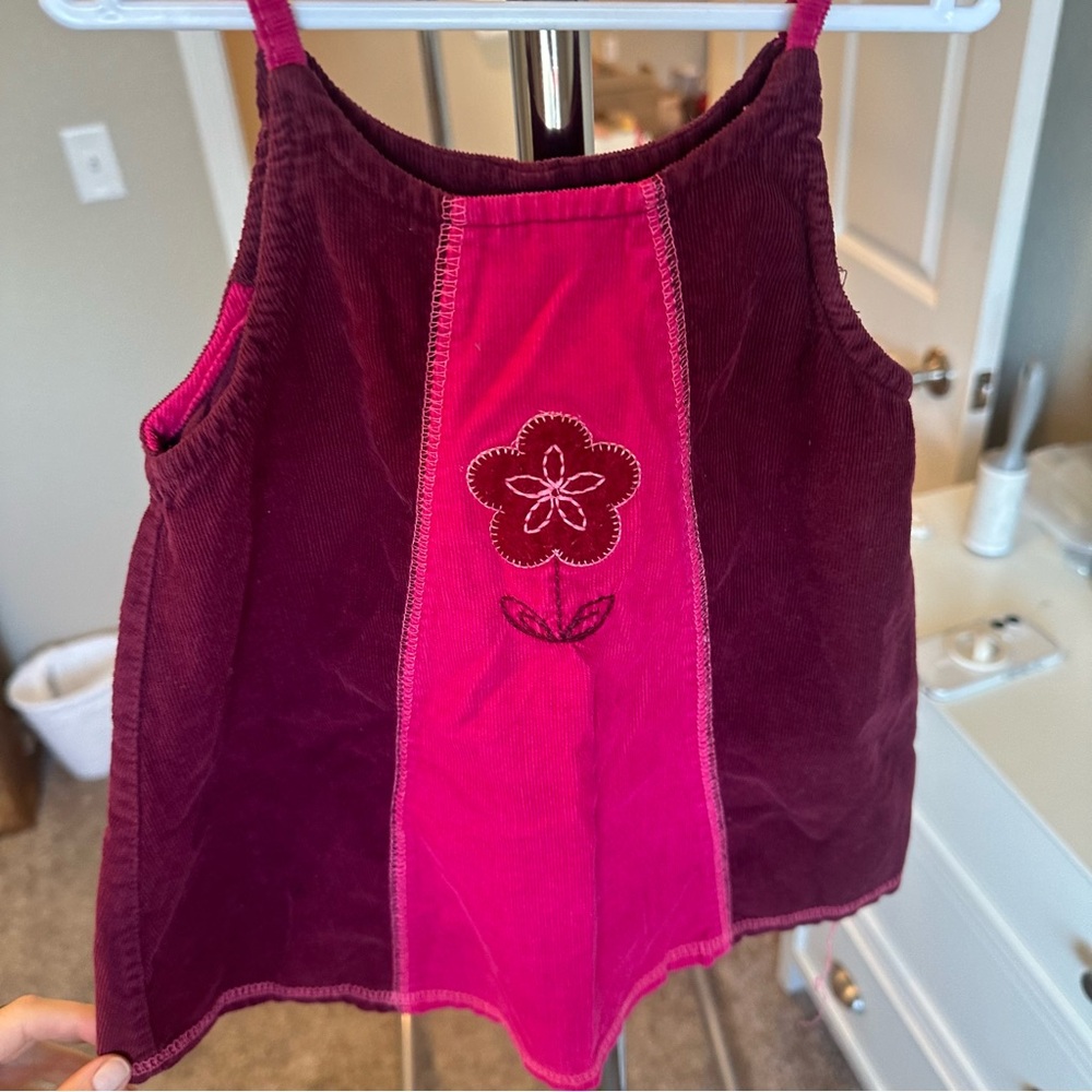 Vintage Pink and Purple Kids Jumper Dress - Picture 5 of 5